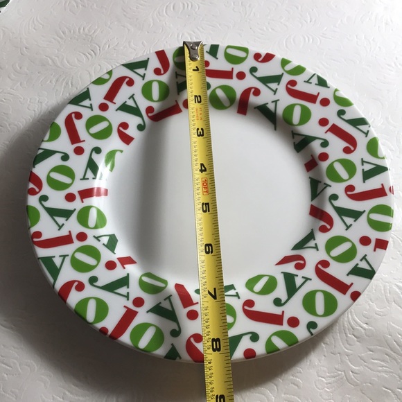 Crate & Barrel Brand Holiday 8” JOY Plate Salad or Dessert Plate - Picture 2 of 4